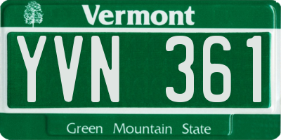 VT license plate YVN361