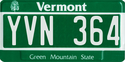 VT license plate YVN364