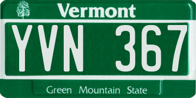 VT license plate YVN367