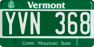 VT license plate YVN368