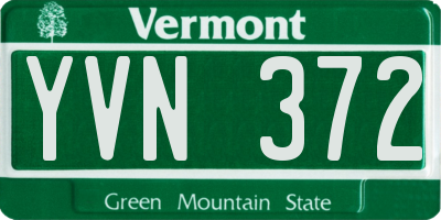 VT license plate YVN372