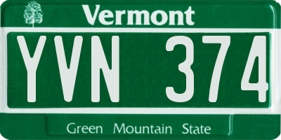 VT license plate YVN374