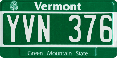 VT license plate YVN376