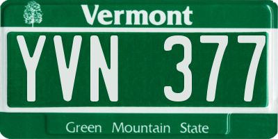 VT license plate YVN377