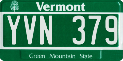 VT license plate YVN379