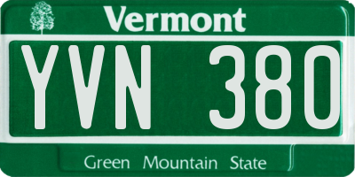 VT license plate YVN380