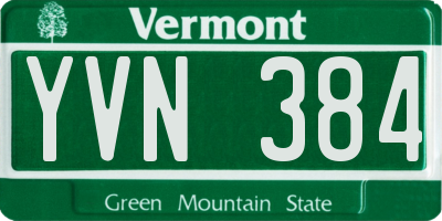 VT license plate YVN384