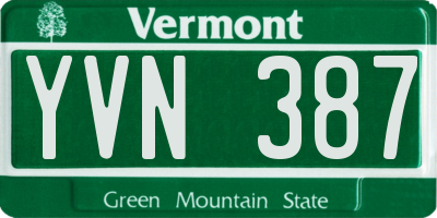 VT license plate YVN387