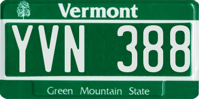 VT license plate YVN388