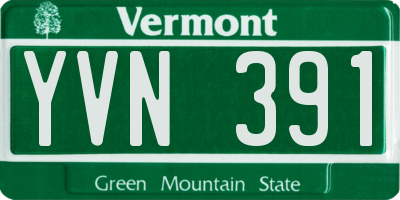 VT license plate YVN391