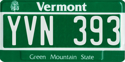 VT license plate YVN393