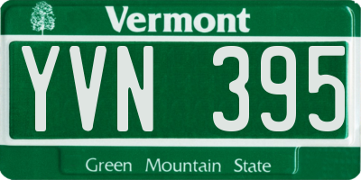 VT license plate YVN395