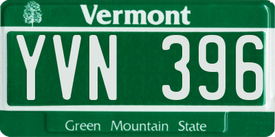 VT license plate YVN396