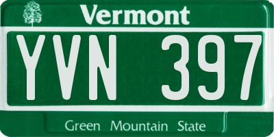 VT license plate YVN397
