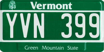 VT license plate YVN399
