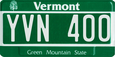 VT license plate YVN400