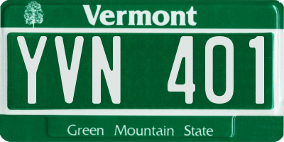 VT license plate YVN401