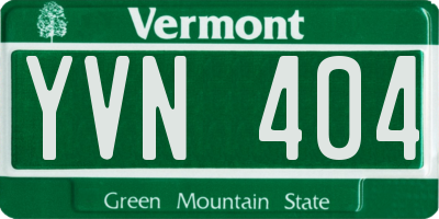 VT license plate YVN404