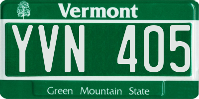 VT license plate YVN405