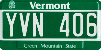 VT license plate YVN406