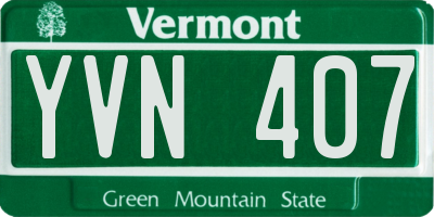 VT license plate YVN407