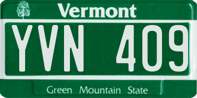 VT license plate YVN409