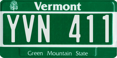 VT license plate YVN411