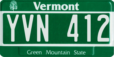 VT license plate YVN412