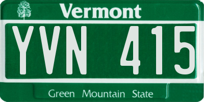 VT license plate YVN415