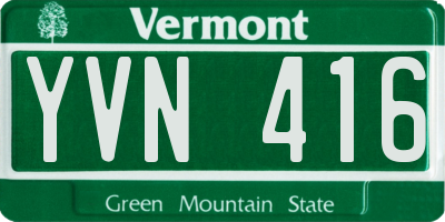 VT license plate YVN416