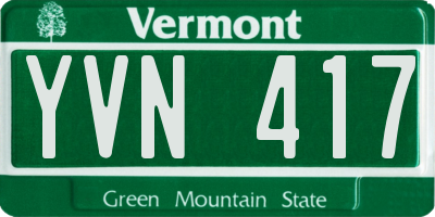 VT license plate YVN417