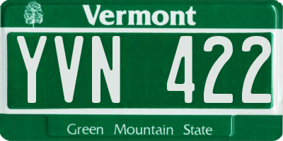 VT license plate YVN422