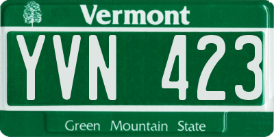 VT license plate YVN423
