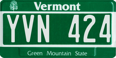 VT license plate YVN424