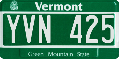 VT license plate YVN425