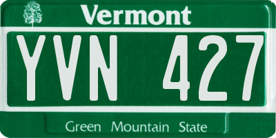VT license plate YVN427