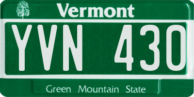 VT license plate YVN430