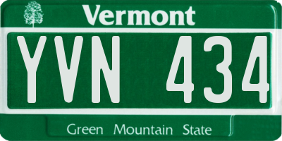 VT license plate YVN434