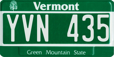 VT license plate YVN435