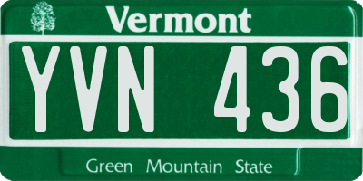 VT license plate YVN436