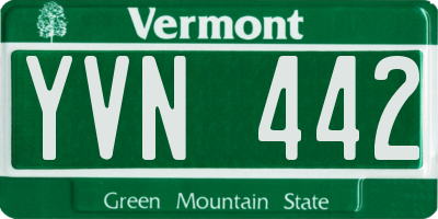 VT license plate YVN442