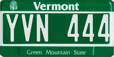 VT license plate YVN444