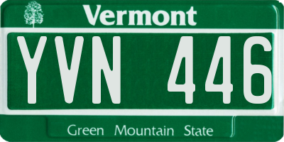 VT license plate YVN446