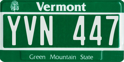 VT license plate YVN447