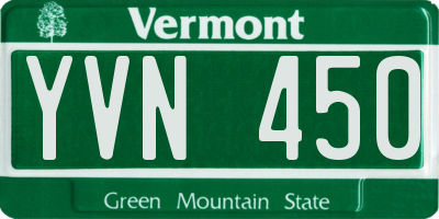 VT license plate YVN450