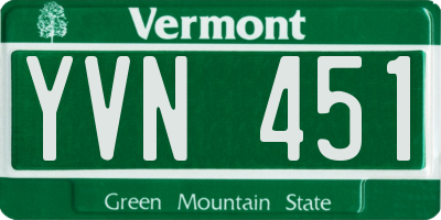 VT license plate YVN451