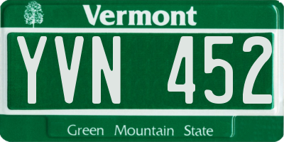 VT license plate YVN452