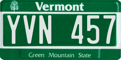 VT license plate YVN457