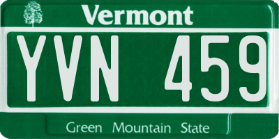 VT license plate YVN459