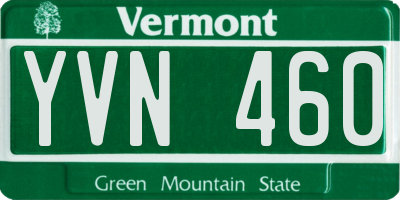 VT license plate YVN460